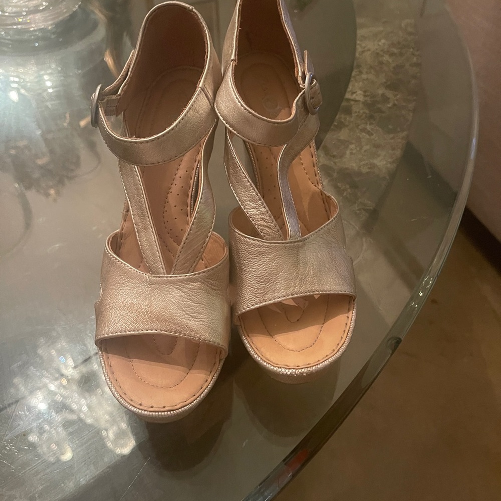 Born Crown  gold wedge sandal